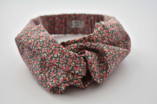 Kids Tot Knot Twisted hairband - Liberty of London Pink Pepper Ditsy print