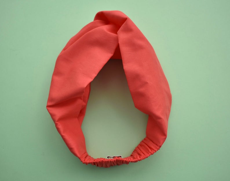Coral Red Liberty of London  - Twisted Turban hairband and neck scarf - Tot Knots of Brighton