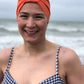 Salty Sea Knot - Swimming Cap Topper - Swim Turban - Tangerine Orange - Silk & Lawn