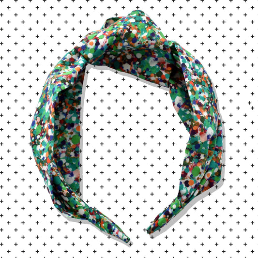 Ladies Tot Knot Alice band - Liberty of London Green Spotty print - Tot Knots of Brighton