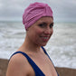 Salty Sea Knot - Swimming Cap Topper - Swim Turban - Pink Glenjade - Silk & Lawn